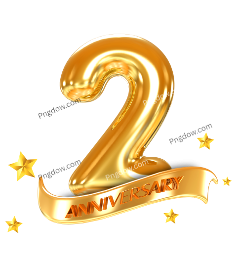 Free Vector, 2 year anniversary Transparent Background