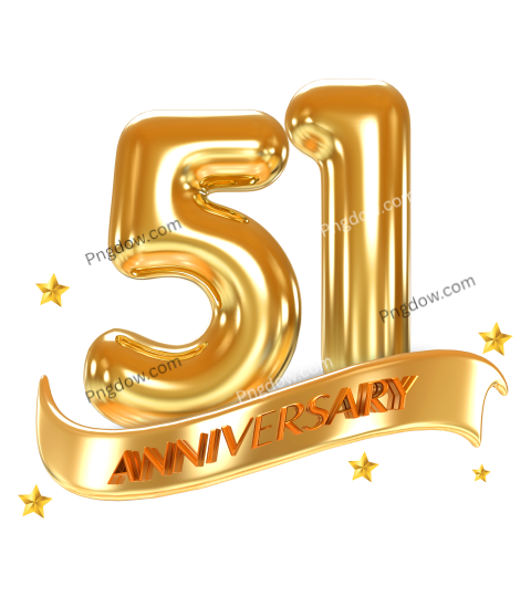 Free Vector, 51 year anniversary Transparent Background