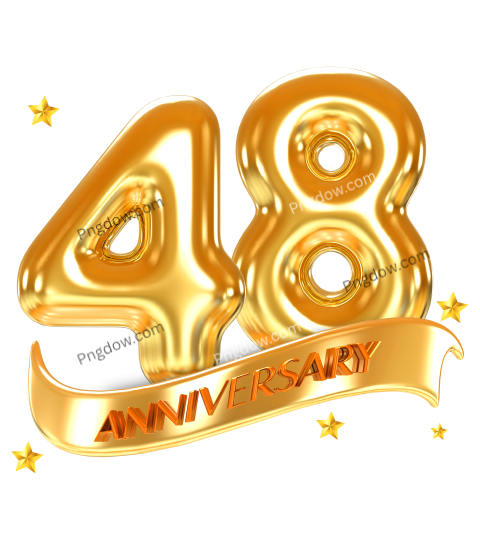 Free Vector, 48 year anniversary Transparent Background