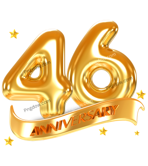 Free Vector, 48 golden year anniversary Transparent Background