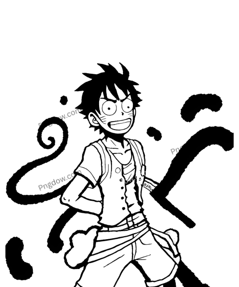 black Monkey D Luffy PNG