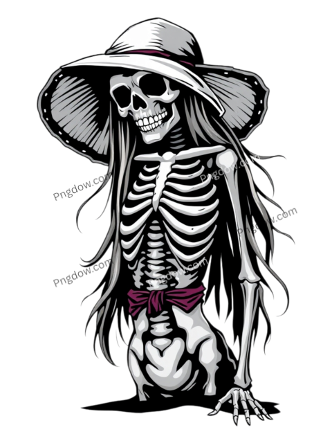 Halloween Skeleton Zombie Girl PNG free download