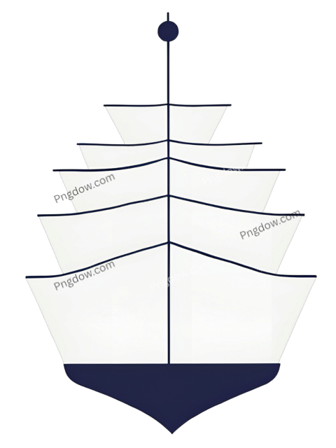 White and blue boat with four tiers, Ship PNG