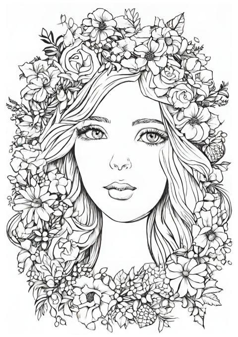 Get Creative with Beautiful Floral Wreath Printable Coloring Pages for Girls
