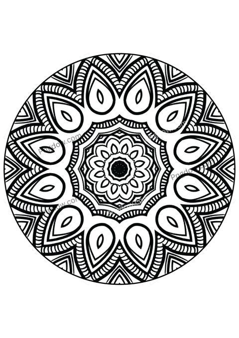 Printable Mandala Floral Wreath coloring page A4