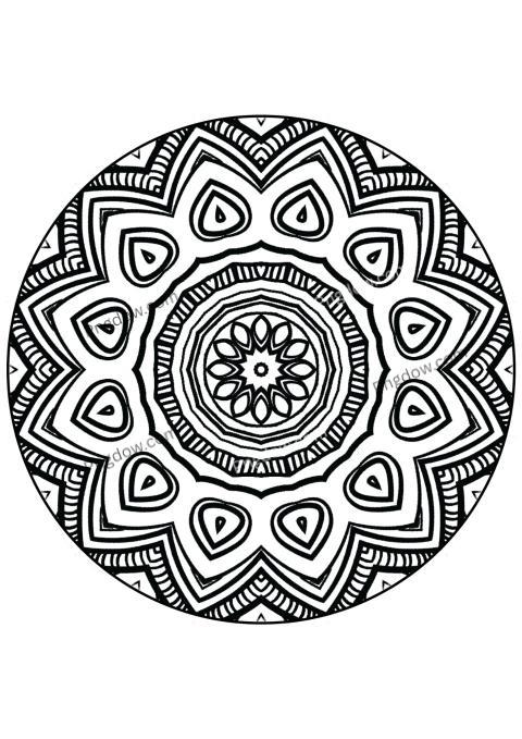 Printable Mandala Floral Wreath coloring page