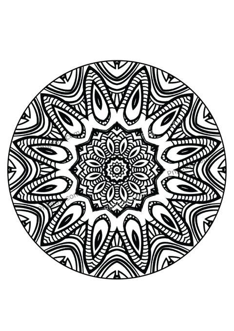 Mandala Floral Wreath Printable Coloring Page