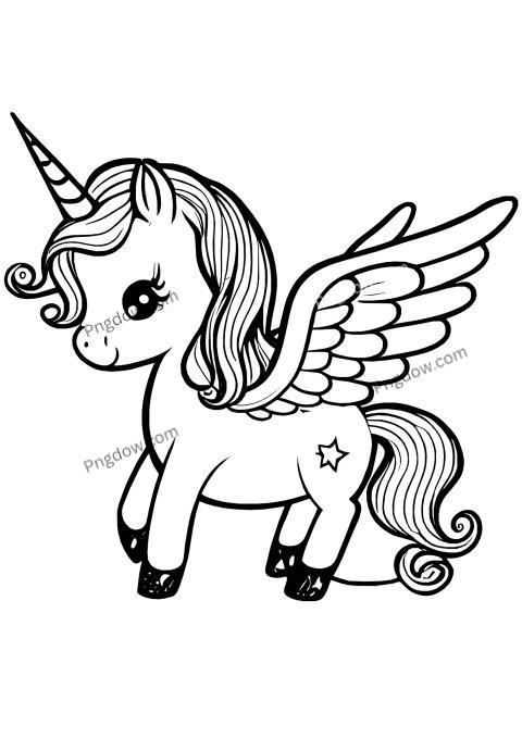 Printable Unicorn Coloring Page image