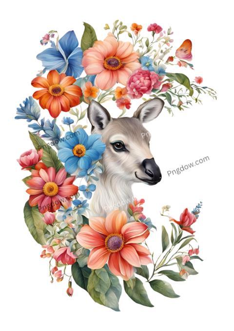 Breathtaking Flower Art Decor for Your deer Home, Animal Art Inspired by Nature