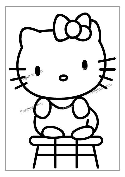hello kitty, coloring, drawing