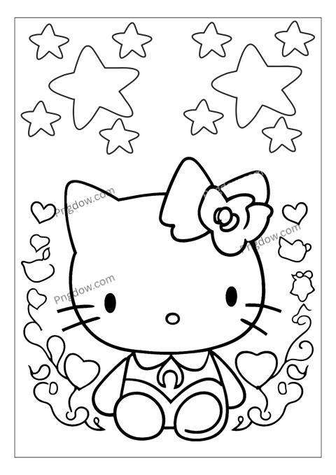 hello kitty coloring page, hello kitty