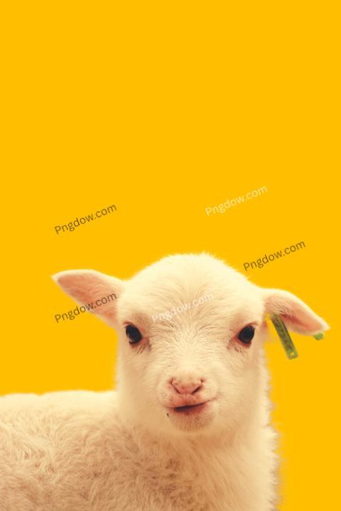 A potrait of cute animal sheep with large empty background (4)