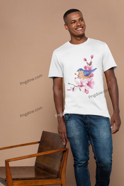 Cherry Blossom and Bird Watercolor t shirt, design