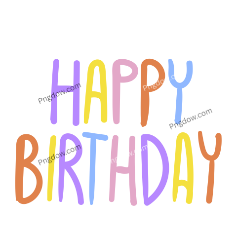 Birthday text Png transparent images for free, (14)