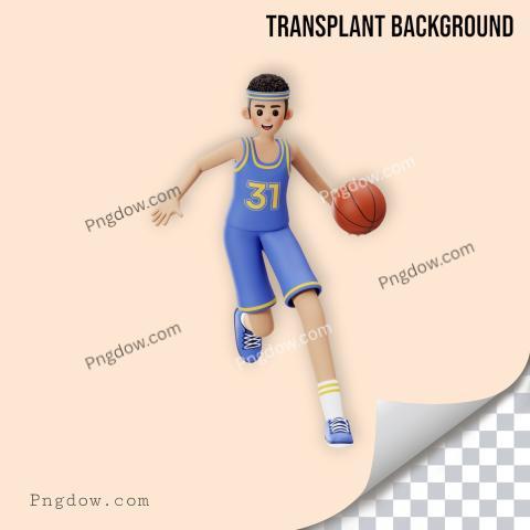 Premium SVG for Free | Basketball Player Dribbling 3D Character