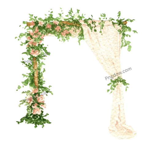 Watercolor wedding arch landscape, wedding venue design, rustic wedding, invitation background, arches, garden, greenery, flowers, marriage, engagement, outdoor