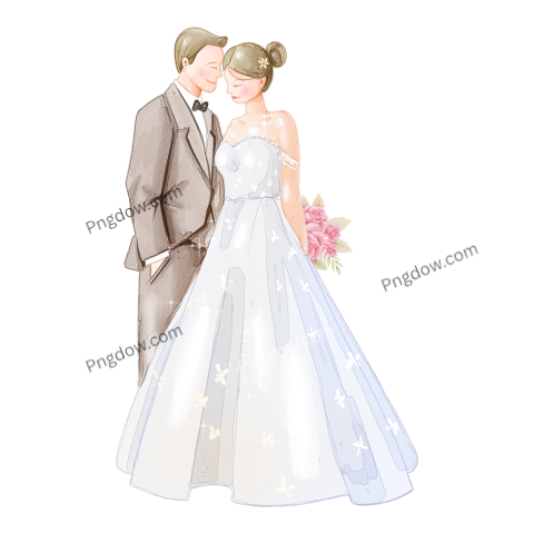 Watercolor wedding couple For Free