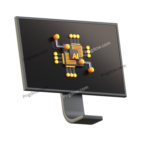 Ai monitor icon 3d illustration Png for Free download