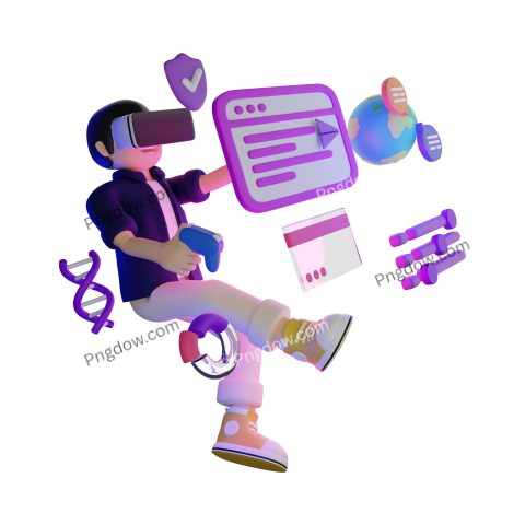 3D Purple Metaverse VR Boy Wolrd for Free download