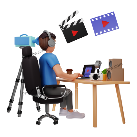 Video Editor 3D Character Illustration for Free download