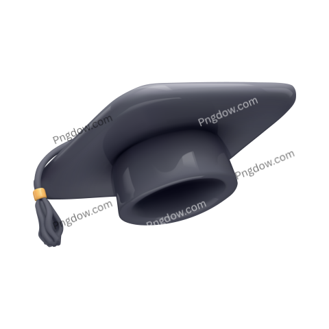 Cartoon glossy graduation cap 3d icon for Free download