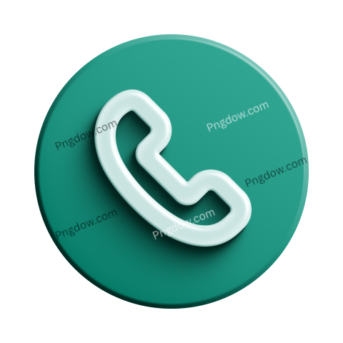 Green round 3D phone icon