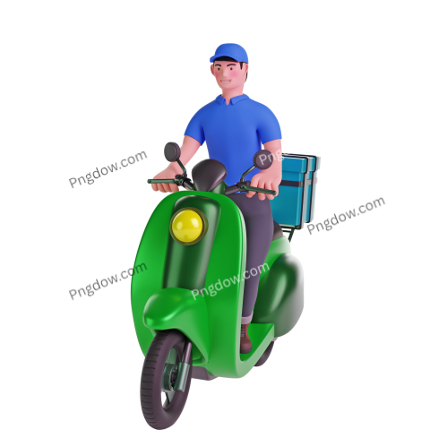 Delivery Man Riding a Motorcycle Illustration