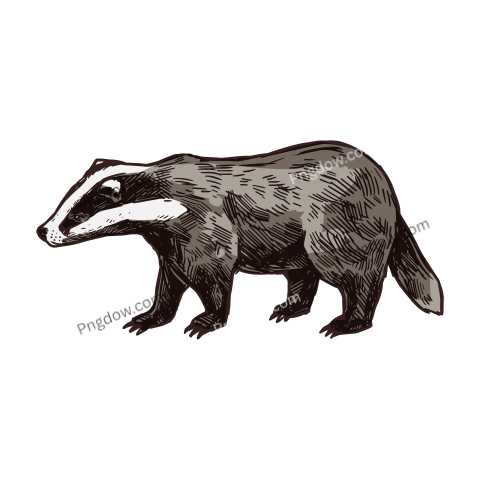 Vector Sketch of Badger Wild Animal for Free Download