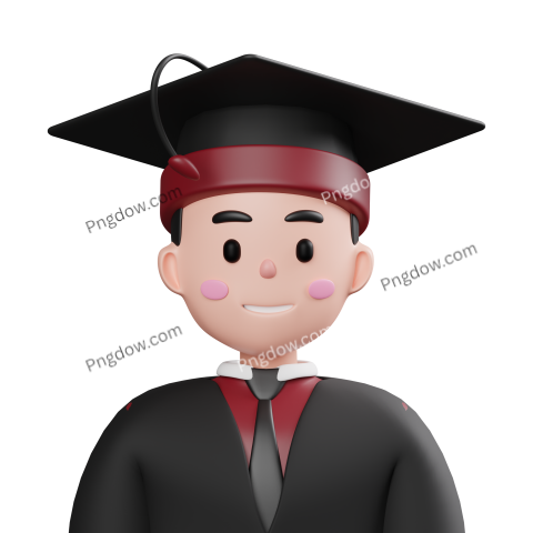 Graduate Student 3d Illustration Transparentl background for Free, Vector