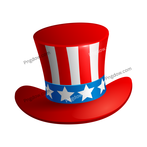 Independence day america hat, transparent background