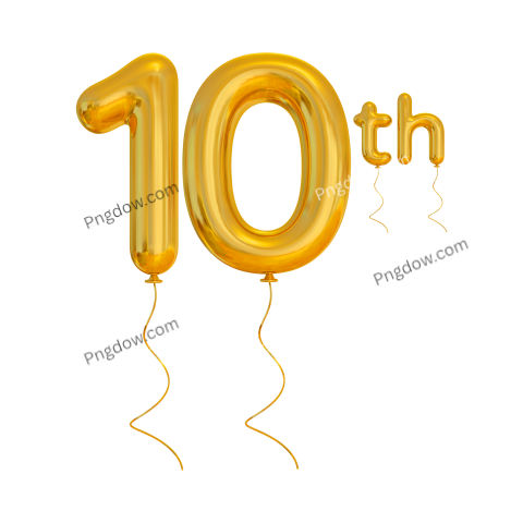 10th year anniversary gold, transparent background for free,