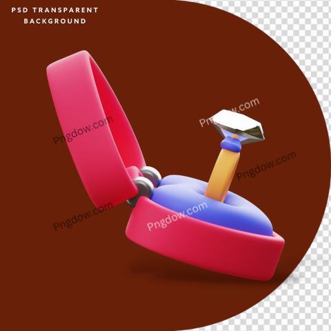 Premium PSD | 3D Wedding Ring Illustration transparent background