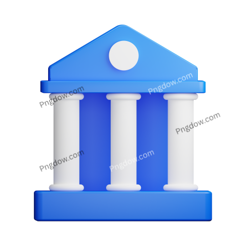 Bank Building 3D Icon transparent Background for free Download