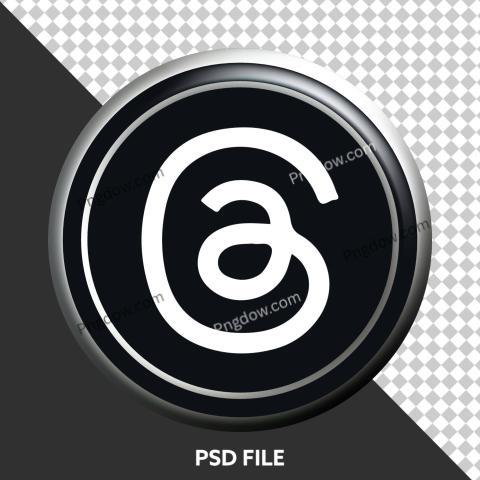 Free PSD | Threads logo 3d render luxury