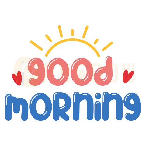 Text Lettering Good Morning with Heart Cut Out