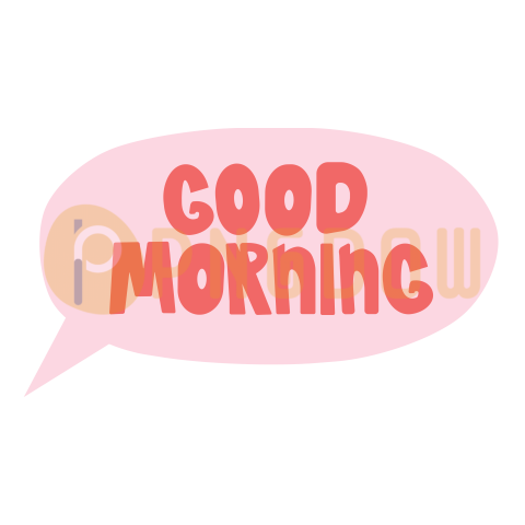 Text Lettering Good Morning cut out, transparent background for Free, (98)