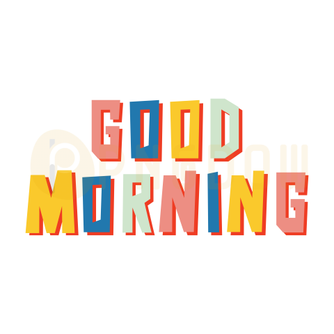 Text Lettering Good Morning cut out, transparent background for Free, (71)