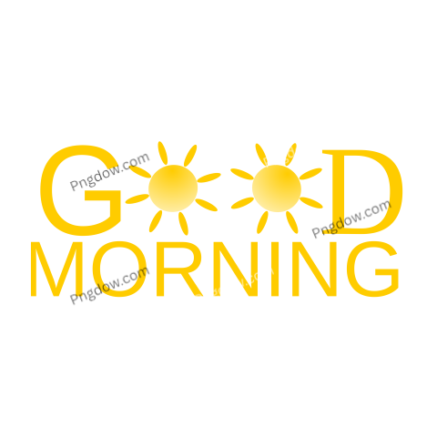 Text Lettering Good Morning cut out, transparent background for Free, (57)