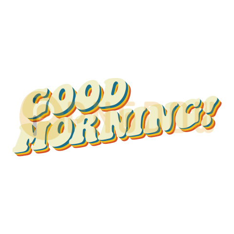 Text Lettering Good Morning cut out, transparent background for Free, (34)