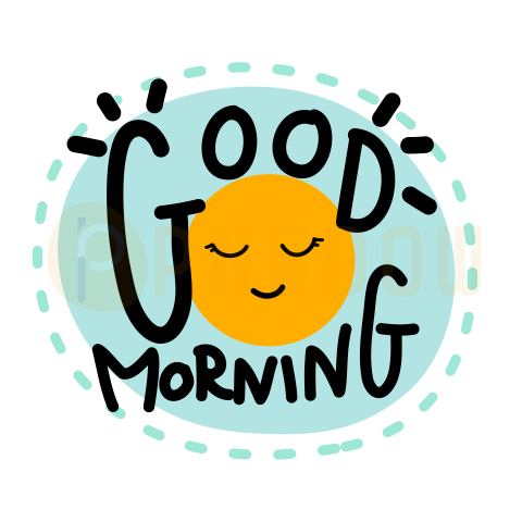 Text Lettering Good Morning cut out, transparent background for Free, (38)