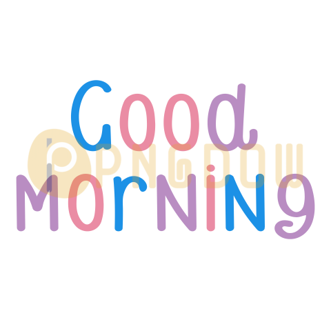 Text Lettering Good Morning cut out, transparent background for Free, (12)