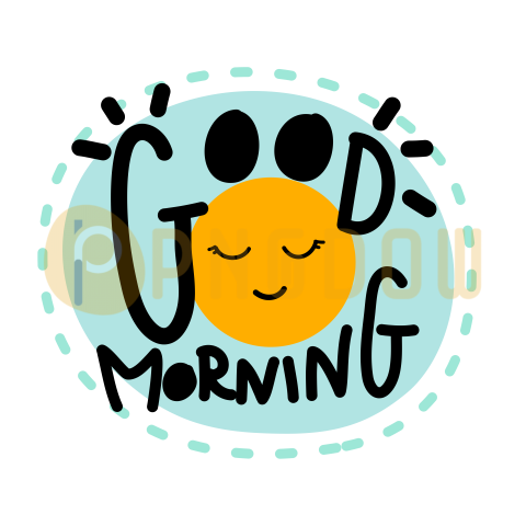 Text Lettering Good Morning cut out, transparent background for Free, (15)