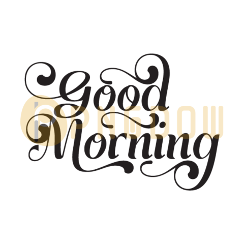 Text Lettering Good Morning cut out, transparent background for Free, (16)