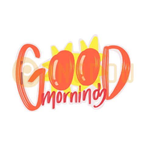 Text Lettering Good Morning cut out, transparent background for Free, (19)