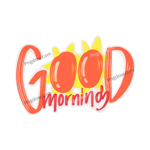 Text Lettering Good Morning cut out, transparent background for Free, (19)