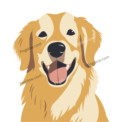 Simplified flat art vector image of Golden Retriever