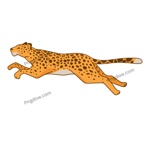 Running Leopard Illustration, free vector