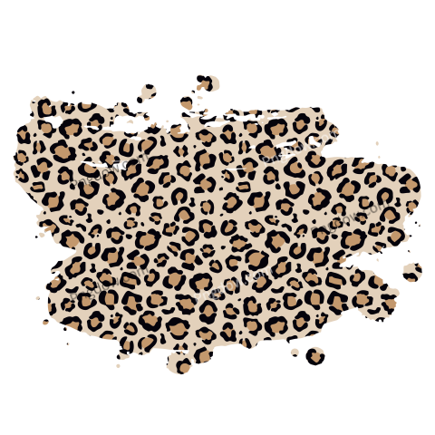 Leopard Print Paint Splatter, transparent Background image