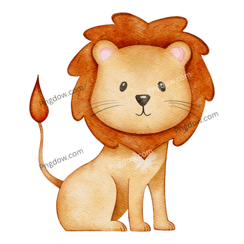 Watercolor Lion, transparent Background free