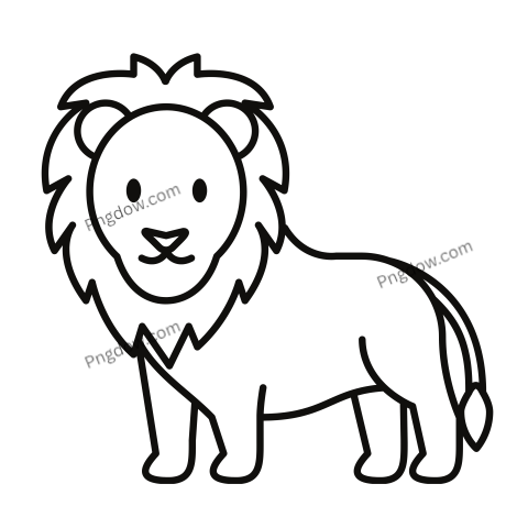 Lion Animal Outline, transparent Background for free